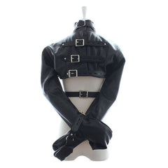 “Bughouse” - Arm Binder PU Leather Strait Jacket Open Breast Bondage Hands Restraint Harness - Best Love Sex Doll