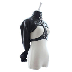 “Bughouse” - Arm Binder PU Leather Strait Jacket Open Breast Bondage Hands Restraint Harness - Best Love Sex Doll