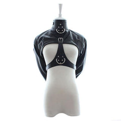 “Bughouse” - Arm Binder PU Leather Strait Jacket Open Breast Bondage Hands Restraint Harness - Best Love Sex Doll