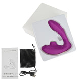 Clit Sucker G Spot Vibrator Double Use Sex Toy - purple with box