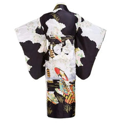 Japanese Tradition Kimono With Obi Flower Vintage Evening Dress - Best Love Sex Doll