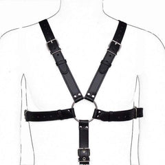 Male Body Bondage PU Leather Adjustable BDSM Chest Harness With Cock Cage Fetish Slave Bondage Restraint - Best Love Sex Doll