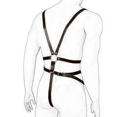 Male Body Bondage PU Leather Adjustable BDSM Chest Harness With Cock Cage Fetish Slave Bondage Restraint - Best Love Sex Doll
