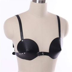 Middle Ages - Gothic Fetish PU Leather Bondage Chest Bra BDSM Harness