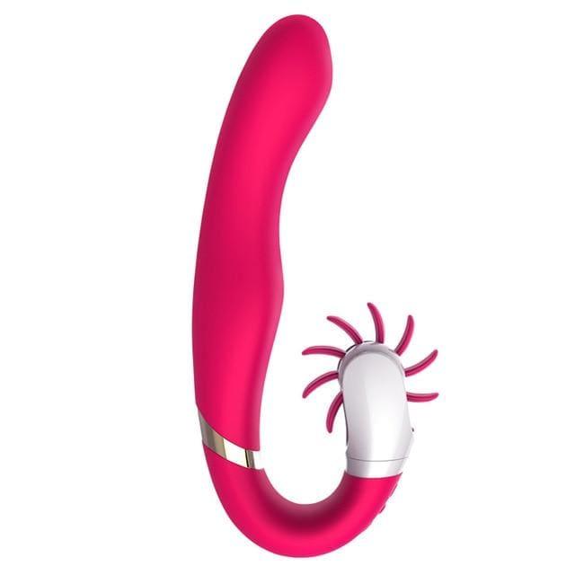 USB Charging Tongue Licking Dildo Vibrator Cordless Double Use Sex Toy - Best Love Sex Doll