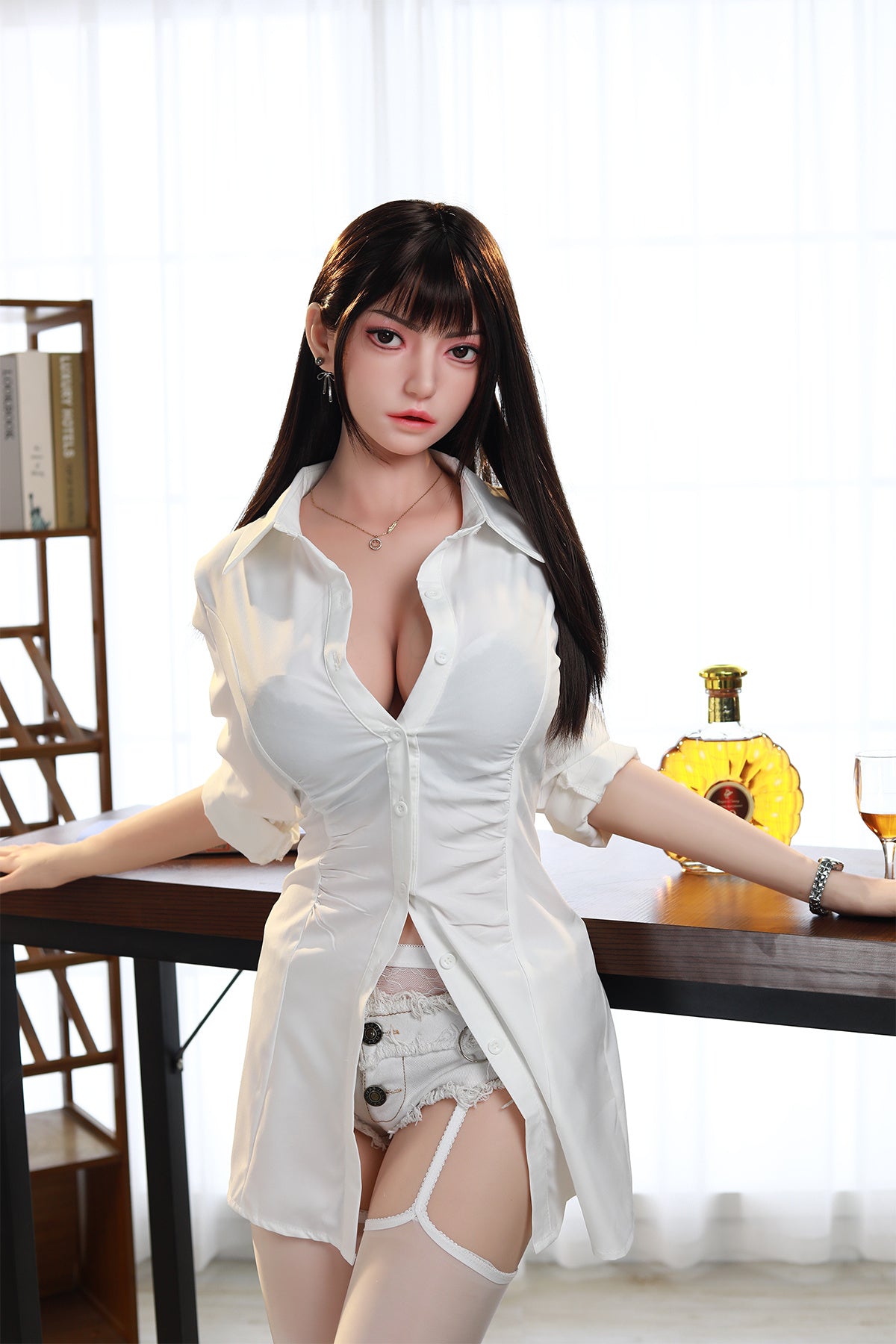 168cm (5.51ft) Big Tits Sexy Secretary Silicone Head & Body Sex Doll CFBM250405 Rylie Movable Jaw