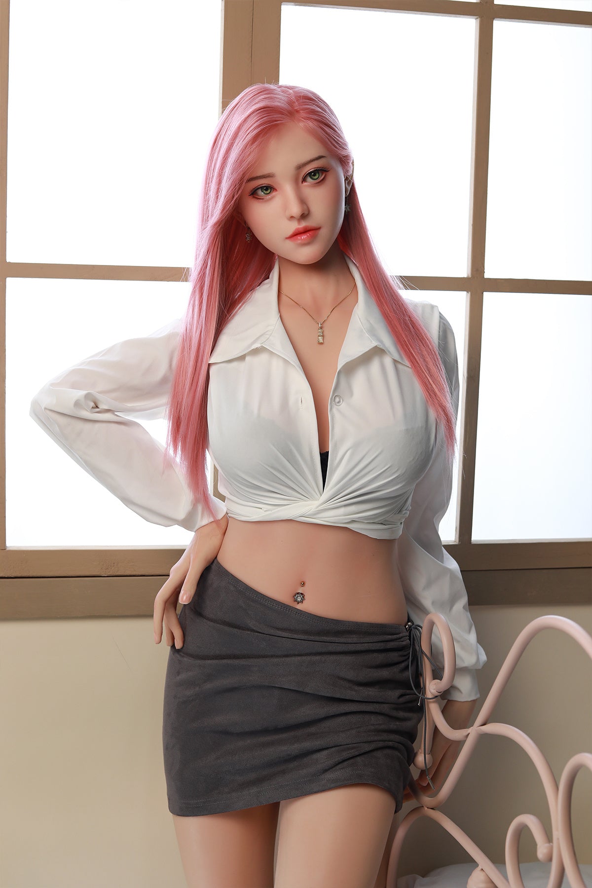 168cm (5.51ft) Medium Bust Japanese Cute Lady Silicone Head & Body Sex Doll CFB250403 Azusa