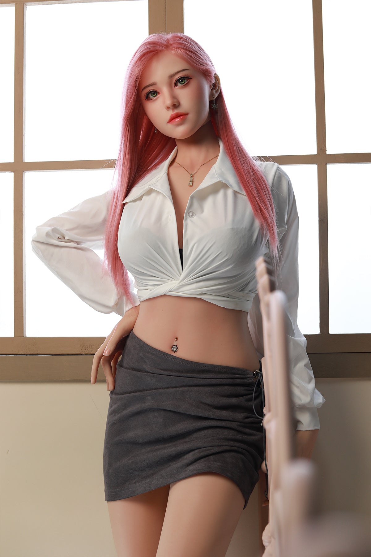 168cm (5.51ft) Medium Bust Japanese Cute Lady Silicone Head & Body Sex Doll CFB250403 Azusa