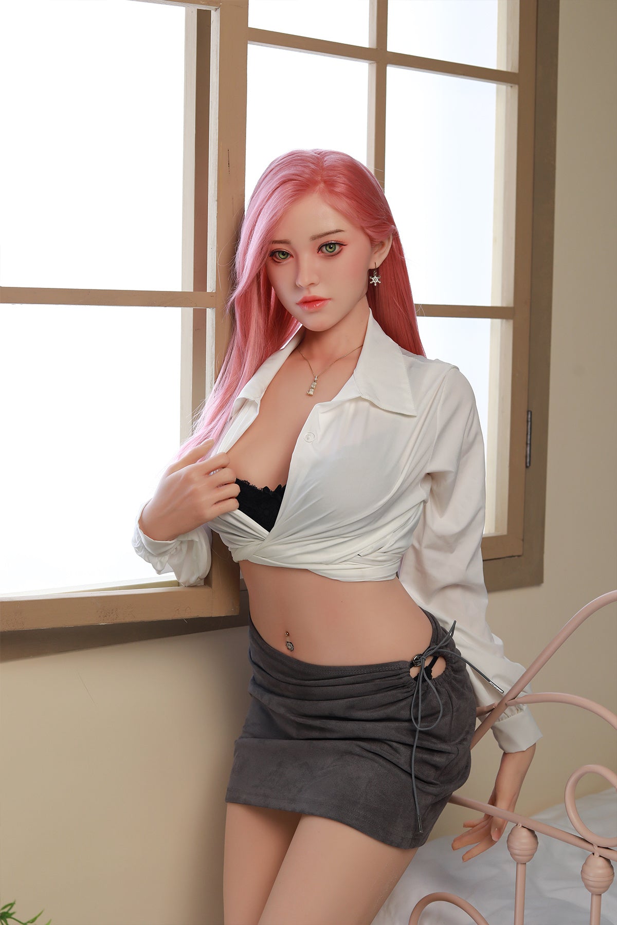 168cm (5.51ft) Medium Bust Japanese Cute Lady Silicone Head & Body Sex Doll CFB250403 Azusa