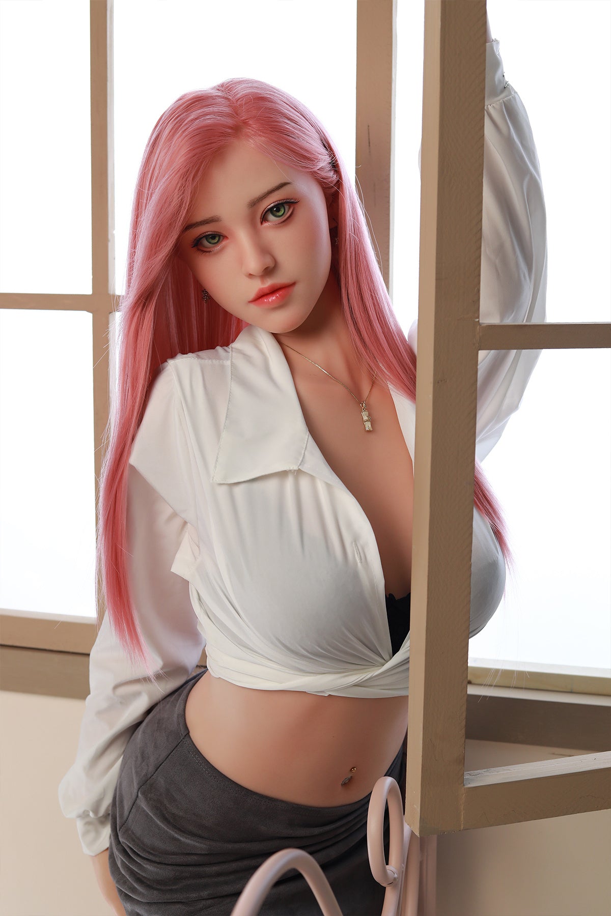 168cm (5.51ft) Medium Bust Japanese Cute Lady Silicone Head & Body Sex Doll CFB250403 Azusa