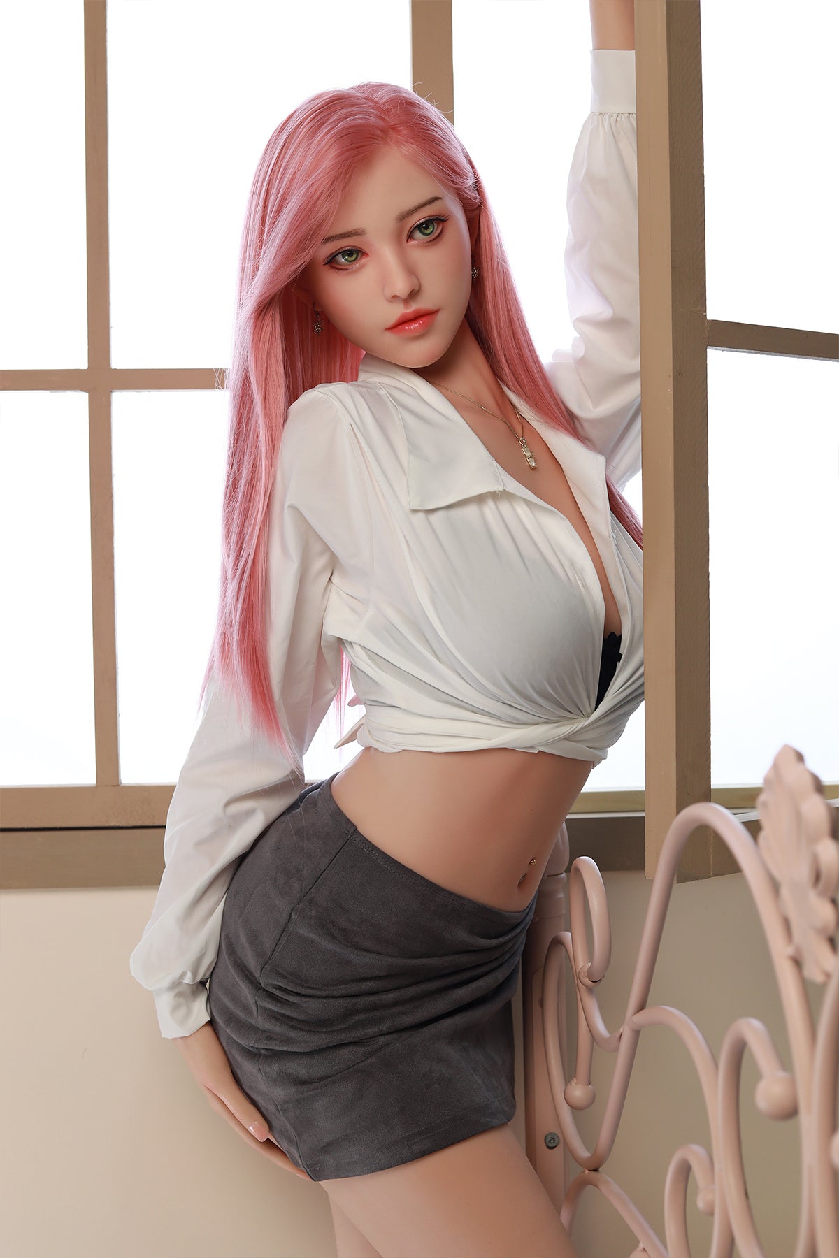168cm (5.51ft) Medium Bust Japanese Cute Lady Silicone Head & Body Sex Doll CFB250403 Azusa