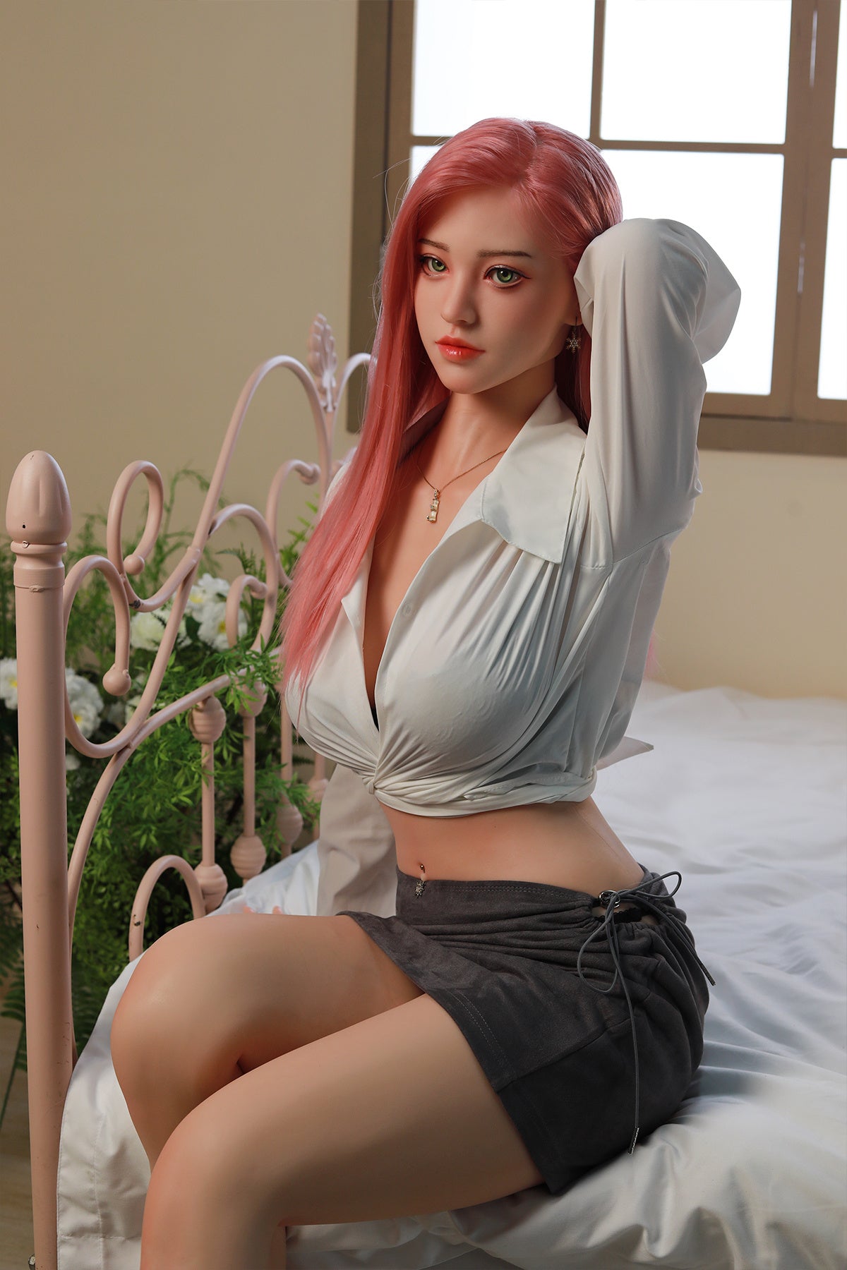 168cm (5.51ft) Medium Bust Japanese Cute Lady Silicone Head & Body Sex Doll CFB250403 Azusa