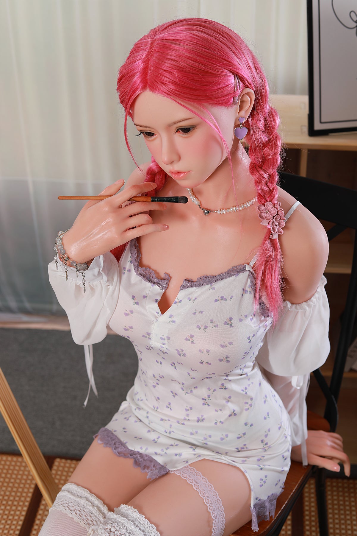 168cm (5.51ft) Medium Chest Romantic Young Girl Silicone Head & Body Love Doll CFBM250412 Akako Movable Jaw