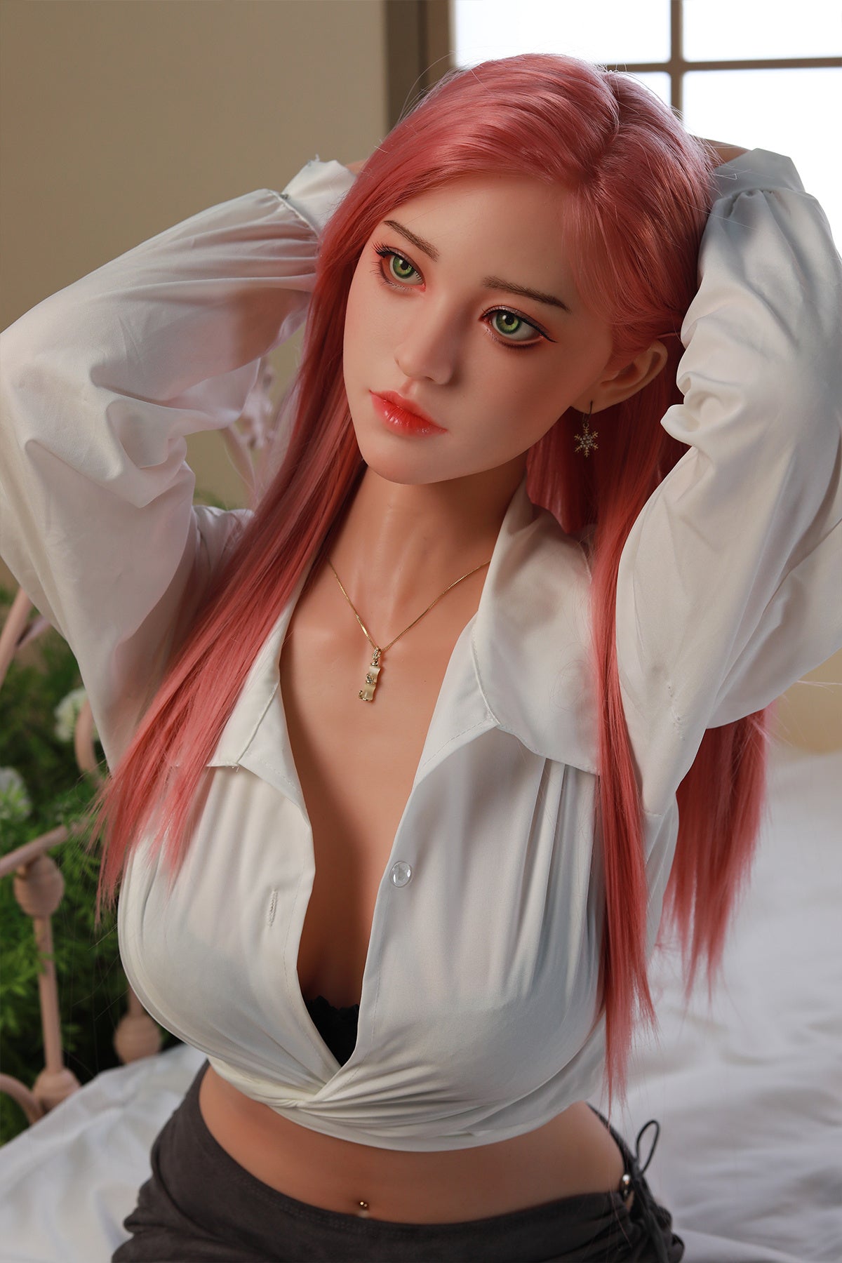 168cm (5.51ft) Medium Bust Japanese Cute Lady Silicone Head & Body Sex Doll CFB250403 Azusa