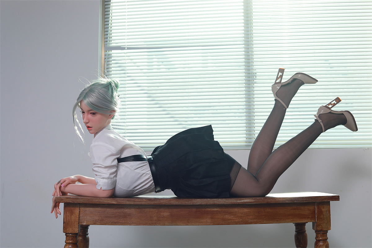 168cm (5.51ft) Big Boobs Hot Office Lady Silicone Head & Body Sex Doll CFBM250411 Jerrica Movable Jaw