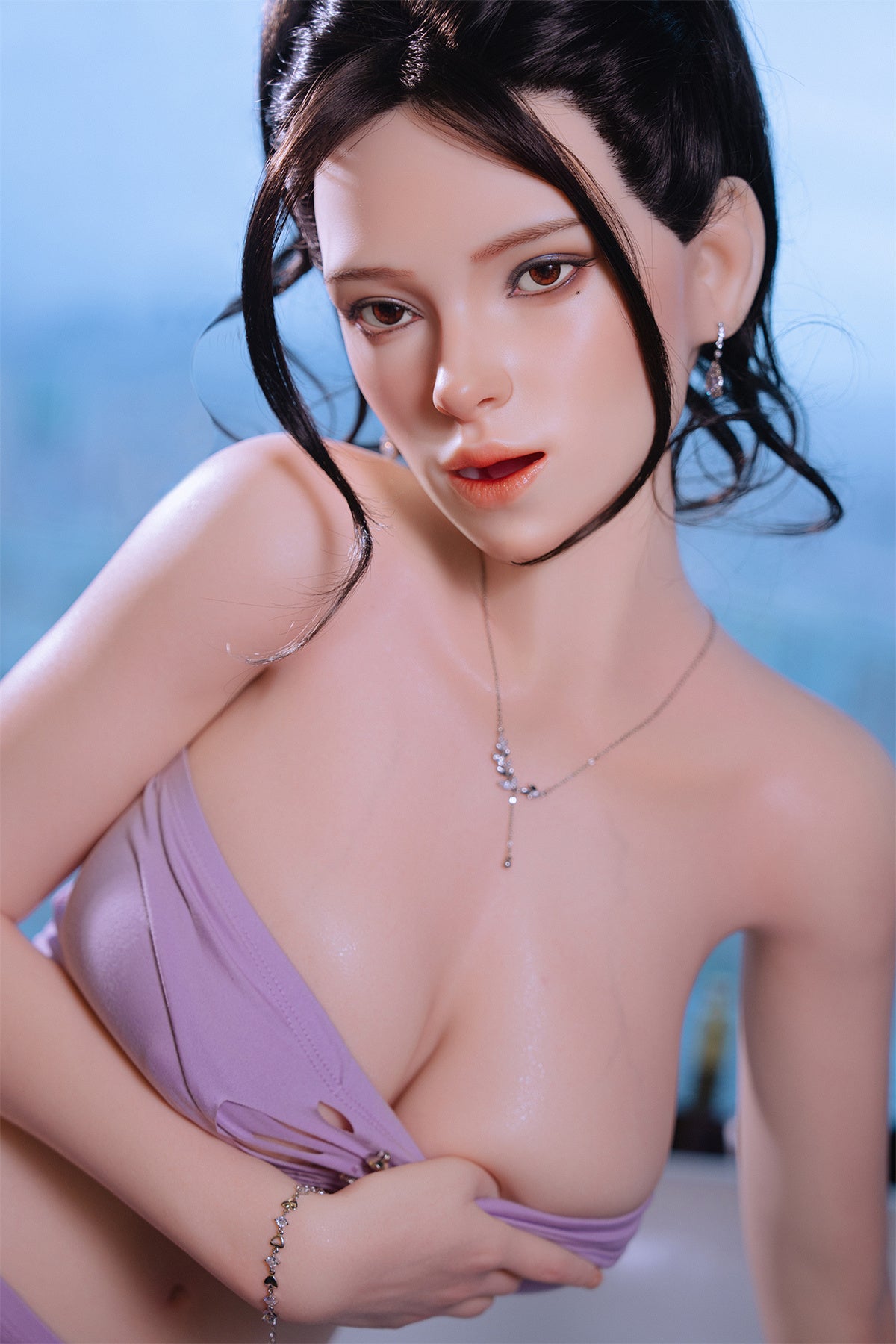 166cm (5.45ft) Big Boobs Silicone Head & Body Curvy Sex Doll D4090411 Kirsten FB6M Movable Jaw