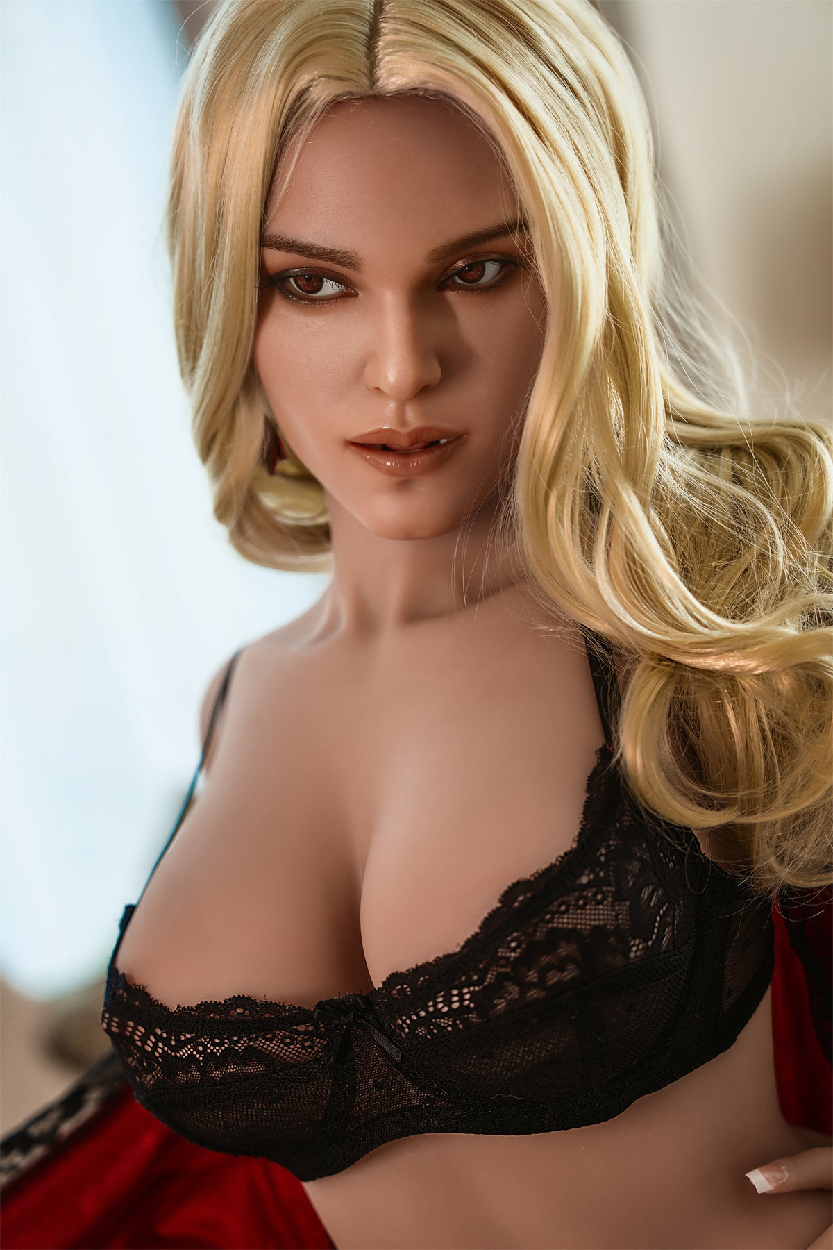 166cm (5.45ft) Big Boobs Blonde Girl Soft Silicone Head with Jaw & TPE body Love Doll F4120301 Hester