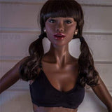 155cm (5.08ft) Muñeca Sexual WM Negra de Pecho Plano DM1 D19051606 Viola - Best Love Sex Doll