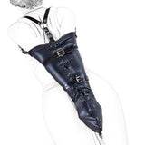 Absolute - PU Leather Over-Shoulder Adjustable Arm Binder Bondage Restraints Slave Lockable Glove Sleeves Armbinder Harness