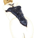Absolute - ПУ кожаная накладка на плечо Регулируемая рука Обвязка Ограничения рабства Slave Запираемые рукава Перчатка Armbinder - черный