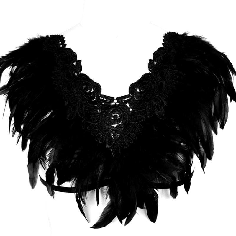 Black Swan - Handmade Luxury Feather Bra Gothic Aristocrat Dress