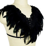 Черный лебедь - роскошный бюстгальтер с перьями и готическим аристократом ручной работы
