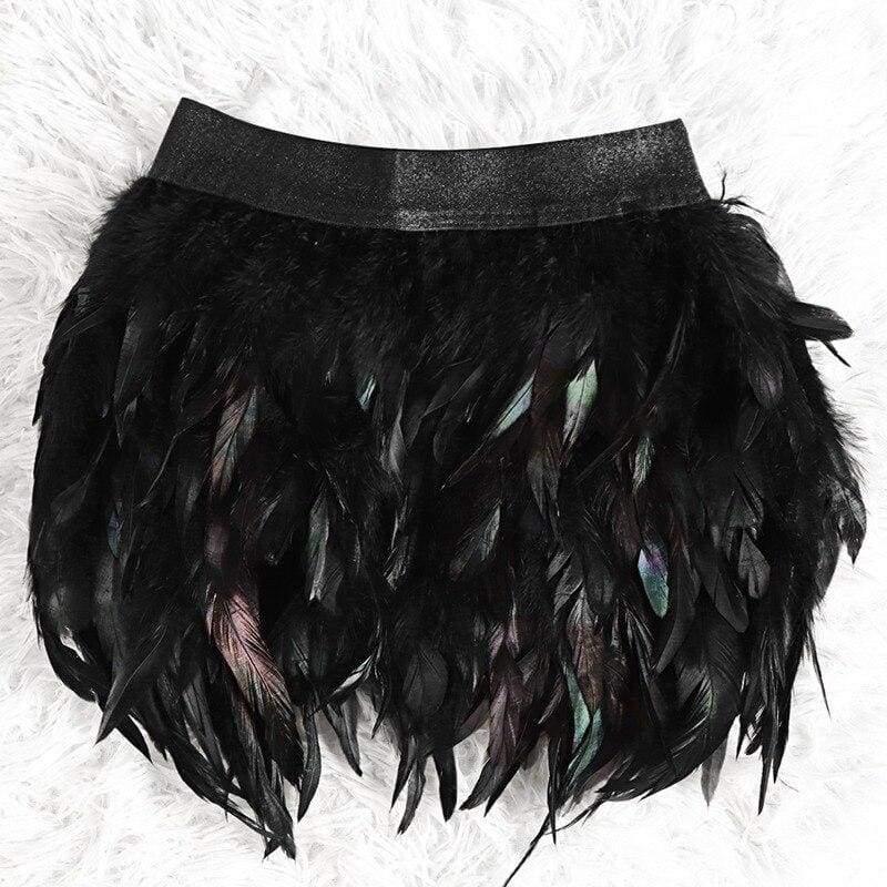 Black Swan - Handmade Luxury Feather Skirt Gothic Aristocrat Dress