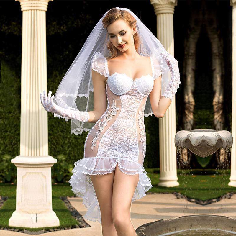 Bride - Deluxe Sexy Lingerie Set Fishtail Wedding Dress With Veil For Woman SL10 - Best Love Sex Doll