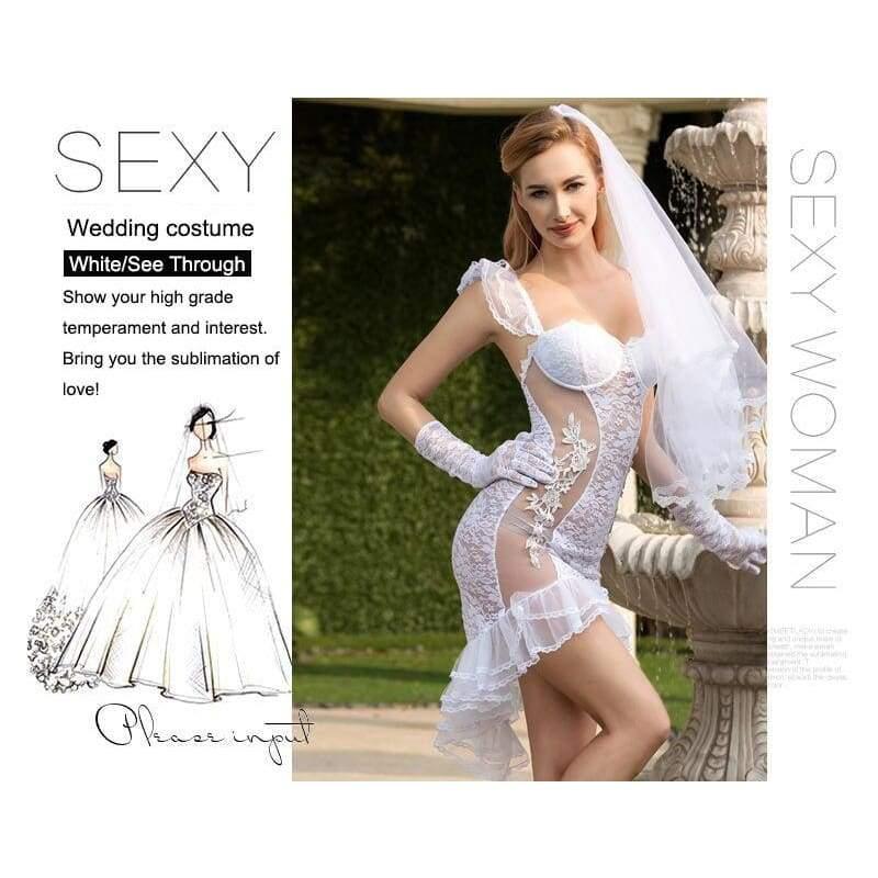 Bride - Deluxe Sexy Lingerie Set Fishtail Wedding Dress With Veil For Woman SL10 - Best Love Sex Doll