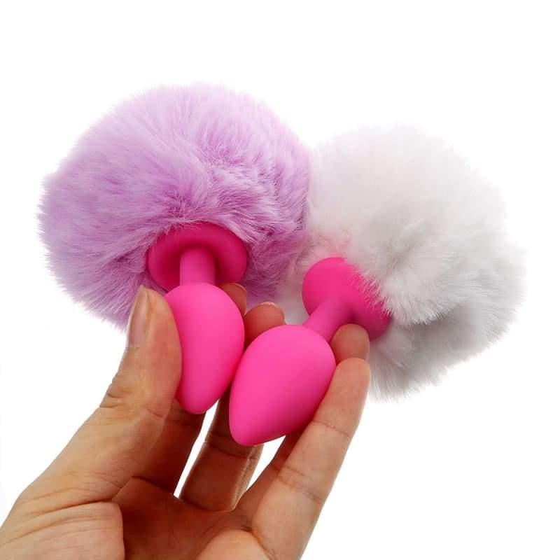 Cute Fluffy Bunny Tail Anal Plug Silicone Erotic Butt Plug Anal Sex Toys - Best Love Sex Doll