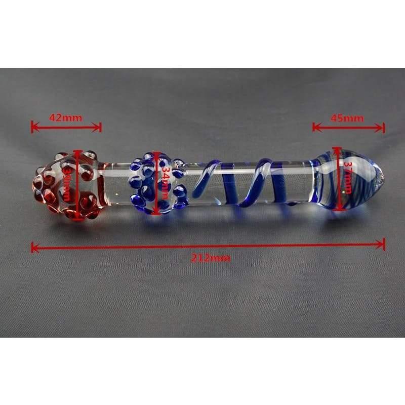 Double-Ends Pyrex Glass Dildo Crystal Big Glan Penis Anal Plug - Best Love Sex Doll