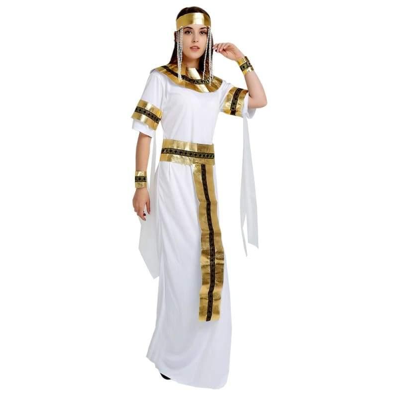 Egyptian Queen - Halloween Cosplay Cleopatra Costume Long Dress With Gold Accessories - Best Love Sex Doll