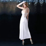 Evening Gown - Deluxe Handmade Aristocrat Lace Long Dress Erotic See-through Nightwear