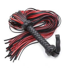 Fetish Black&Red PU Leather Handle Flogger BDSM Flirt - Best Love Sex Doll