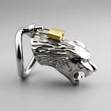 Jaguar-Shaped Handcraft Stainless Steel Cock Cage With Lock and Key - Cage / 45MM Ring