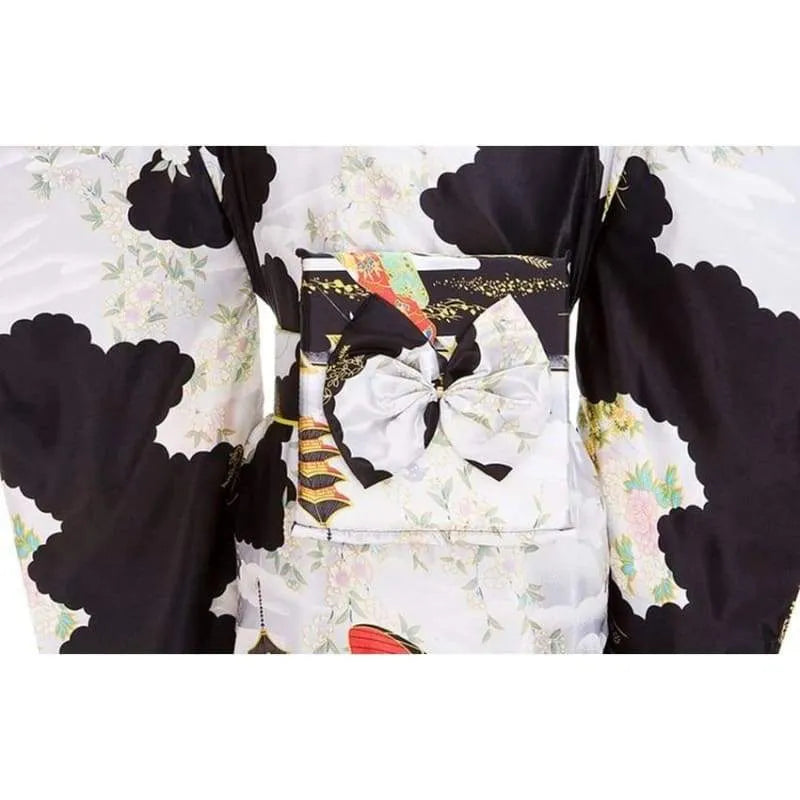 Japanese Tradition Kimono With Obi Flower Vintage Evening Dress - Best Love Sex Doll