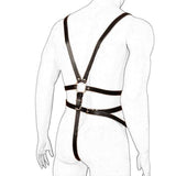 Male Body Bondage PU Leather Adjustable BDSM Chest Harness With Cock Cage Fetish Slave Bondage Restraint