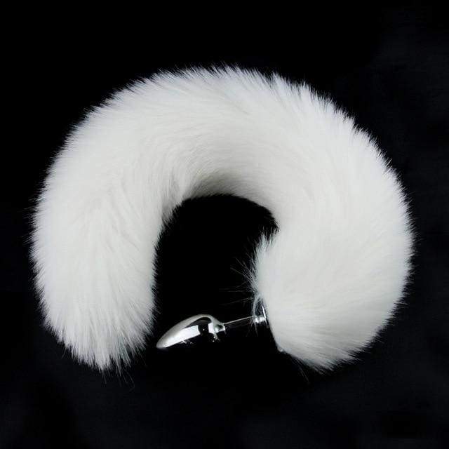 Metal Anal Plug Animal Role Play Cosplay Fox Tail Puppy Tail Erotic Sexy Butt Plug - white