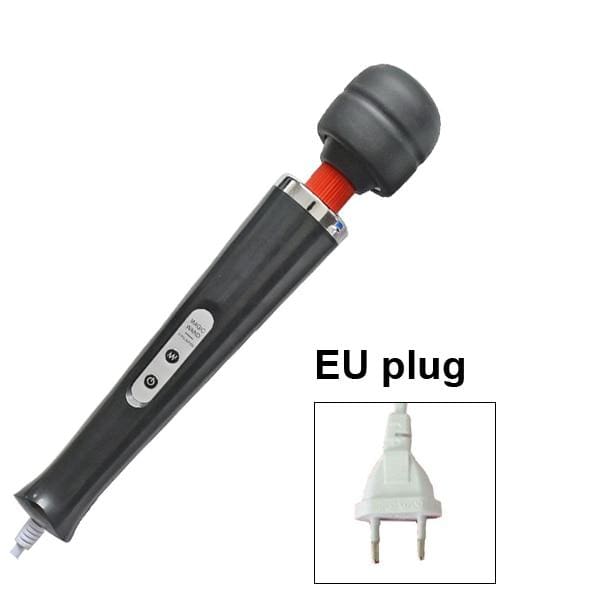 New Type USB Charging Triple Strong AV Massager Magic Wand Women Masturbator - EU plug Black