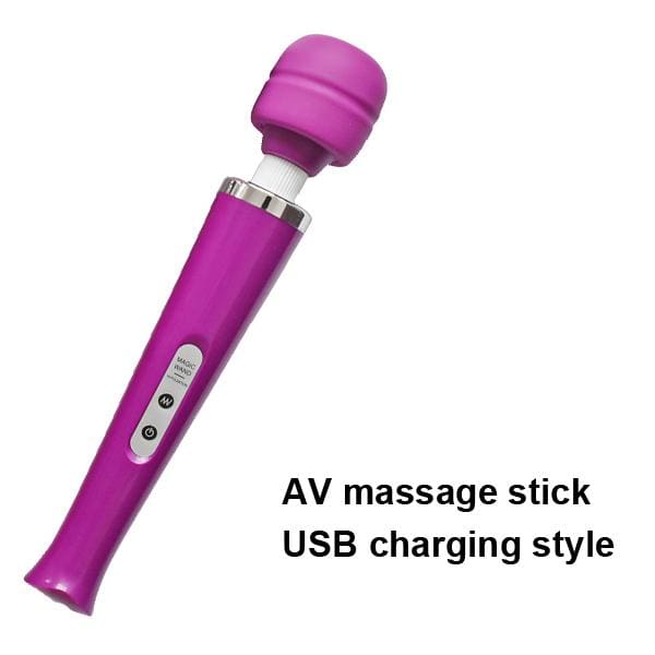 New Type USB Charging Triple Strong AV Massager Magic Wand Women Masturbator - USB charging Purple
