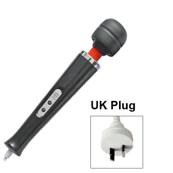 New Type USB Charging Triple Strong AV Massager Magic Wand Women Masturbator - UK Plug Black