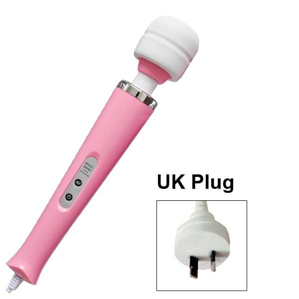 New Type USB Charging Triple Strong AV Massager Magic Wand Women Masturbator - UK Plug Pink
