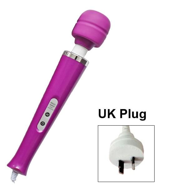 New Type USB Charging Triple Strong AV Massager Magic Wand Women Masturbator - UK Plug Purple
