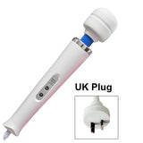 New Type USB Charging Triple Strong AV Massager Magic Wand Women Masturbator - UK Plug White