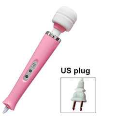 New Type USB Charging Triple Strong AV Massager Magic Wand Women Masturbator - US plug Pink