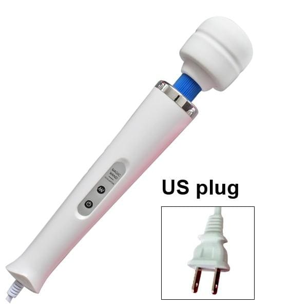 New Type USB Charging Triple Strong AV Massager Magic Wand Women Masturbator - US plug White
