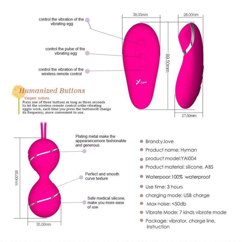 Remote Control Kegel Ball Geisha Ball Vaginal Tight Exercise Dual Vibrator - Best Love Sex Doll