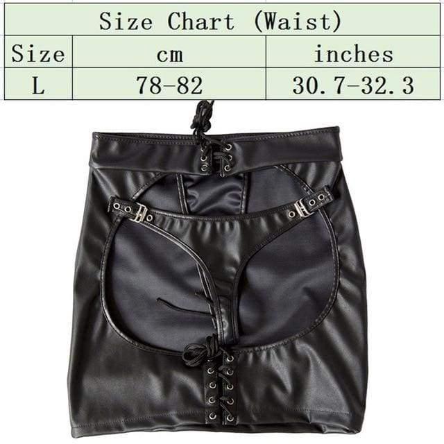 Sewing - Fetish PU Leather Hip Skirt Slave Spanking Open Butt Bondage Erotic Harness - L