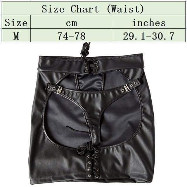 Sewing - Fetish PU Leather Hip Skirt Slave Spanking Open Butt Bondage Erotic Harness - M