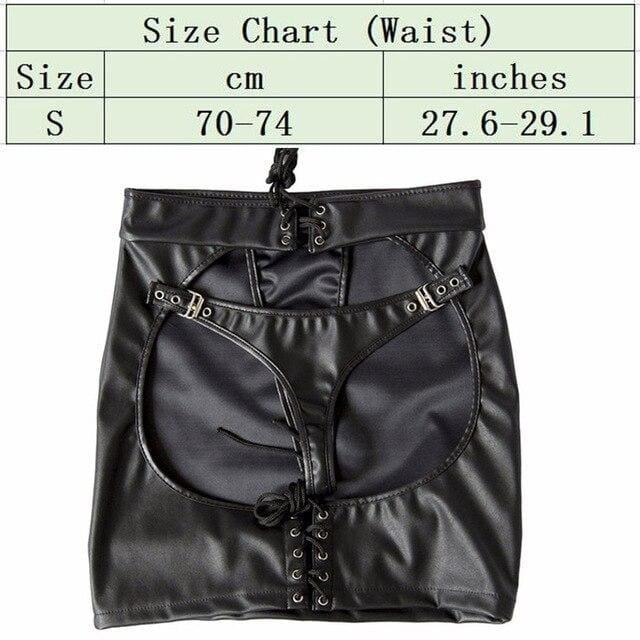 Sewing - Fetish PU Leather Hip Skirt Slave Spanking Open Butt Bondage Erotic Harness - S